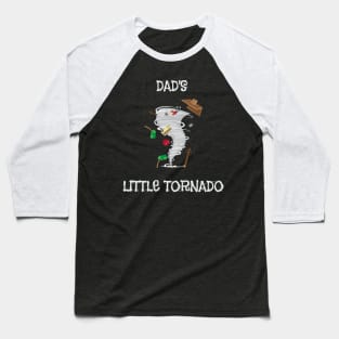 Cute Dad's Little Tornado Kids Baseball T-Shirt